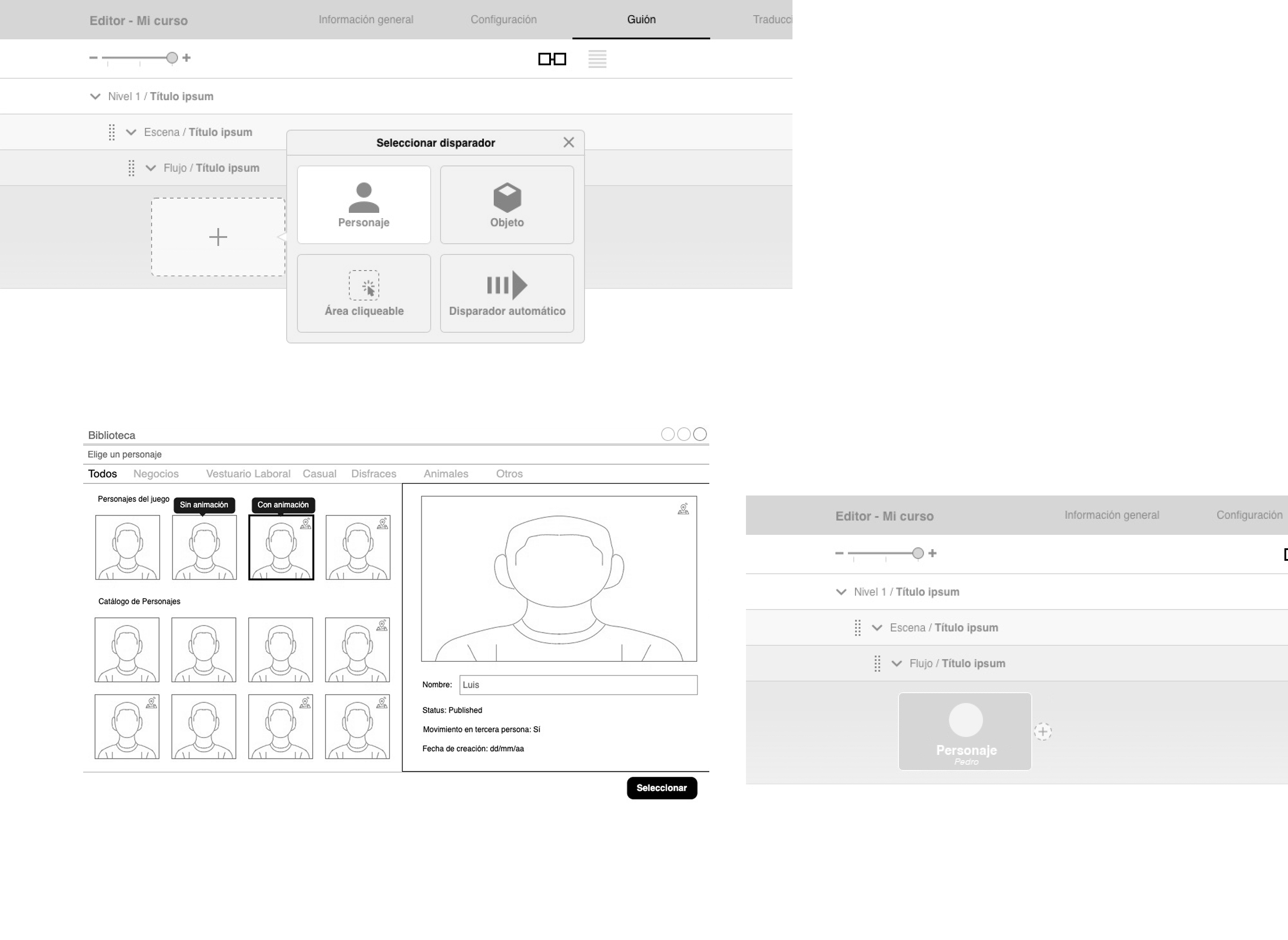 GL Editor – trigger flow wireframe